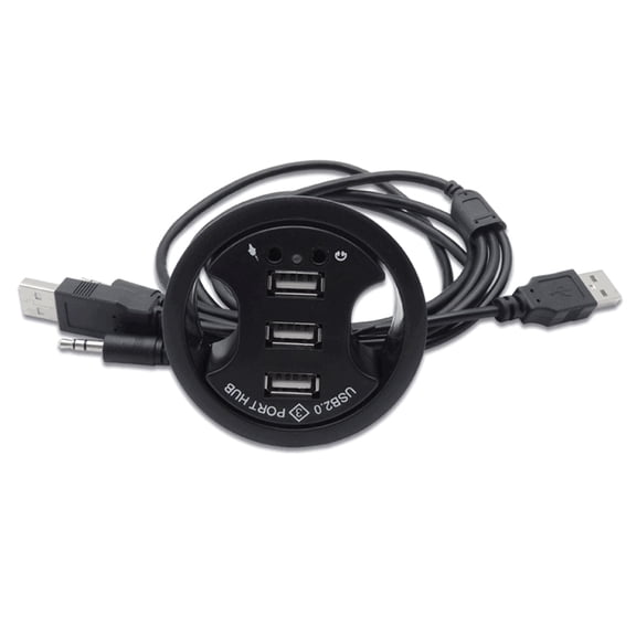 3 in 1 USB Hub With Headphone Port Space Saving Computer Organization Tool