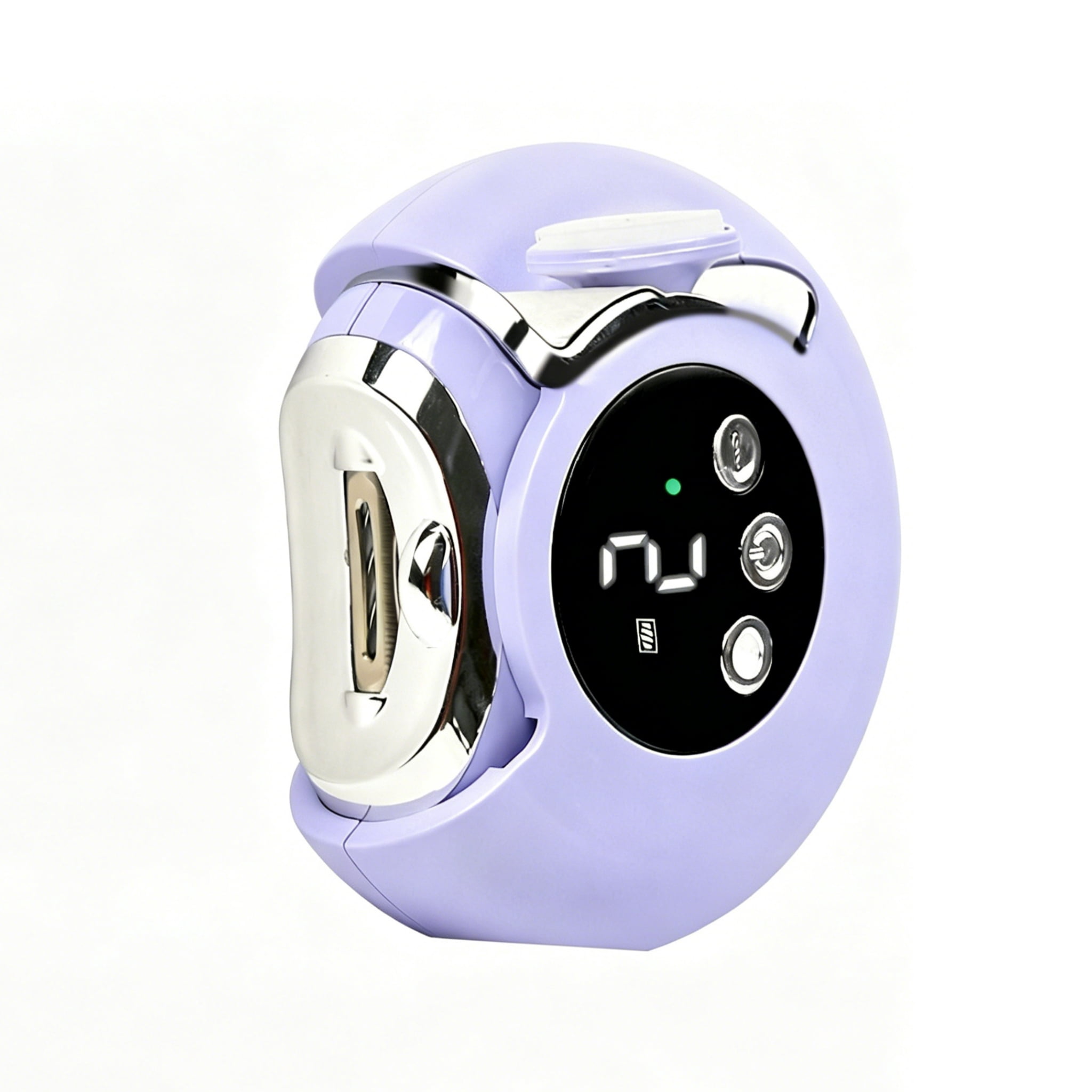 3-in-1 USB Rechargeable Electric Nail Clippers, 360° Rotating Quiet Nail Trimmer with LED Light for Baby Kids Adults Purple.