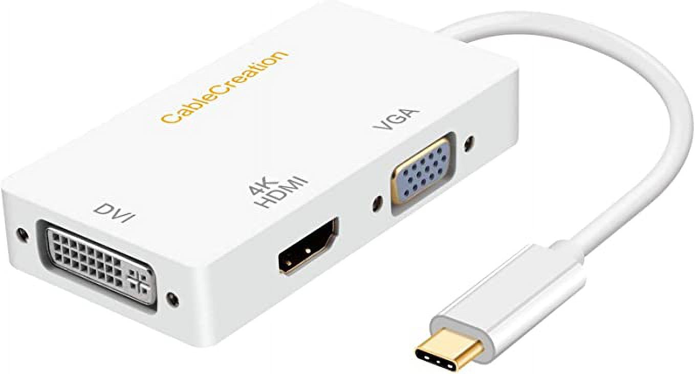 3 in 1 USB Type C Male to DVI + HDMI 4K + VGA Female Adapter