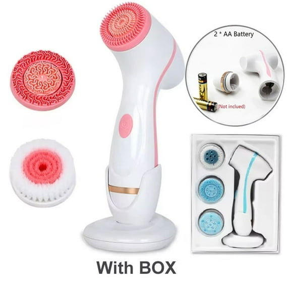 3-in-1 Ultrasonic Facial Cleansing Brush, IPX7 Waterproof Sonic Pore Cleaner With Galvanic Function 3 Brush Heads, Deep Cleansing Exfoliator For Blackhead Removal, Skin Massager