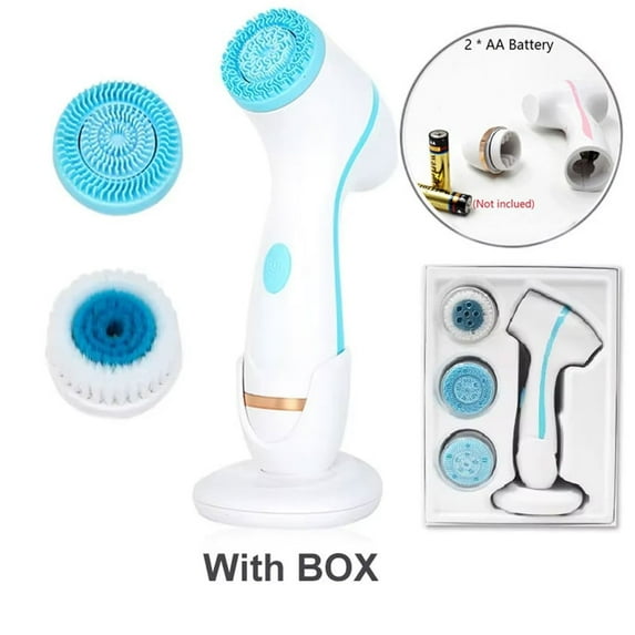 3-in-1 Ultrasonic Facial Cleansing Brush, IPX7 Waterproof Sonic Pore Cleaner With Galvanic Function 3 Brush Heads, Deep Cleansing Exfoliator For Blackhead Removal, Skin Massager