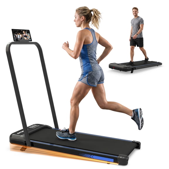 3 in 1 Under Desk Folding Treadmill with Incline, Portable Walking Pad with Handle Bar, Remote Control & LED Display for Home Office