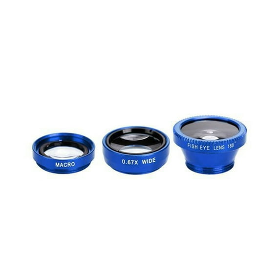 3 in 1 Universal Fish Eye Lens + Wide-Angle Lens + Macro Clip Camera Lens Kit for iPad iPhone Samsung Android and Most Smartphones