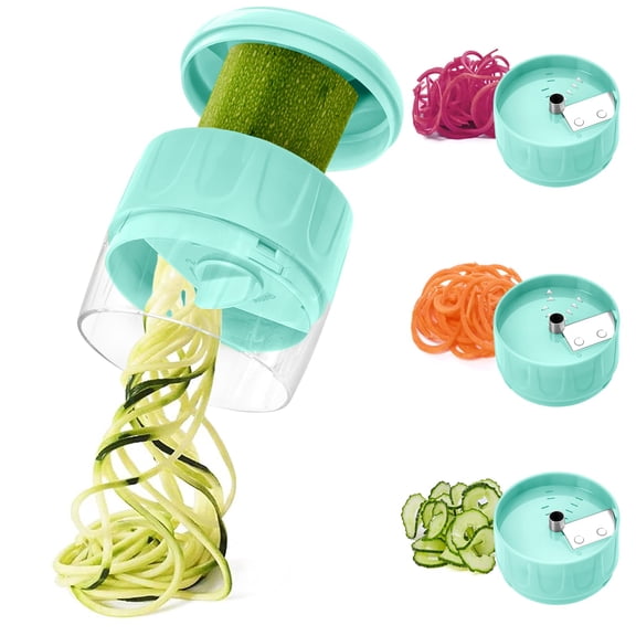 3 in 1 Vegetable Spiralizer Slicer, Adjustable Zucchini Carrot Noodle Maker, Cucumber Spiral Cutter, Easy to Use Kitchen Tool(Dark Grey)