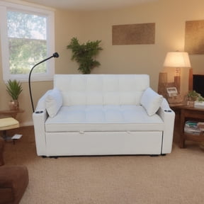 3-in-1 Velvet Reclining Loveseat Sleeper Convertible Futon with Storage Pockets & Pillows