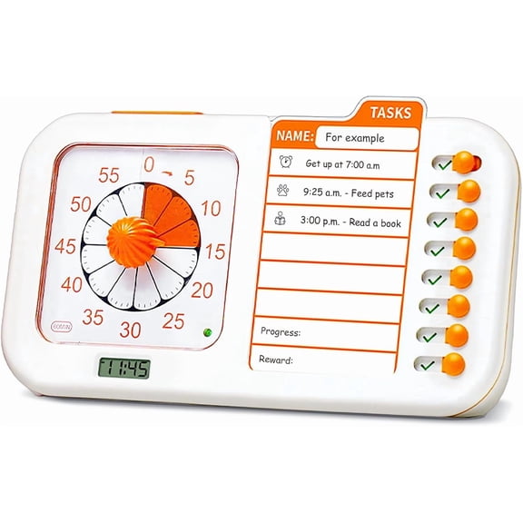 3-in-1 Visual ADHD Timer for Kids & Adults with Planning Board, Task Timer, Chore Chart & Visual Schedule Planner, Autism & ADHD Tools with Checklist for Homeschool Supplies, Home, School