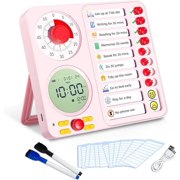 3-in-1 Visual Timer Task Timer with Chore Chart Board, ADHD Tool for ...