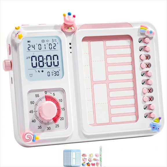 3-in-1 Visual Timer for Kids, Tool for Kids Adults, Task Timer with Visual Schedule, Chore Chart & Planning Board, Sky Blue