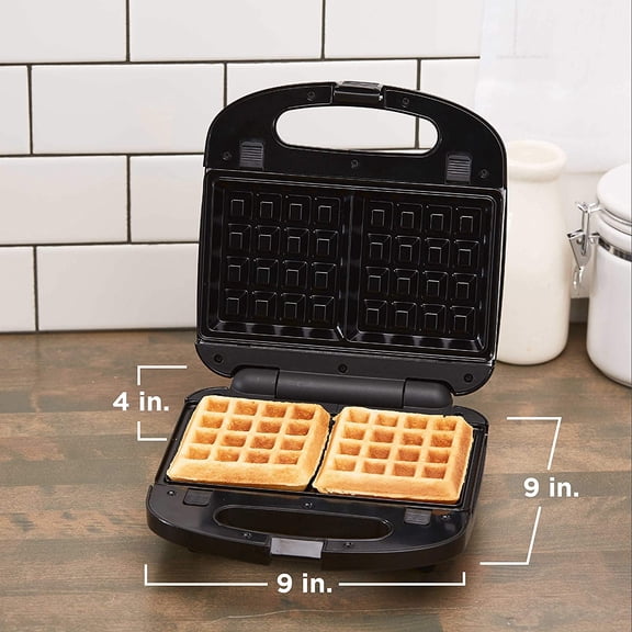 3-in-1 Waffle Iron with Non-Stick Plates, Compact Design for Breakfast and Sandwiches