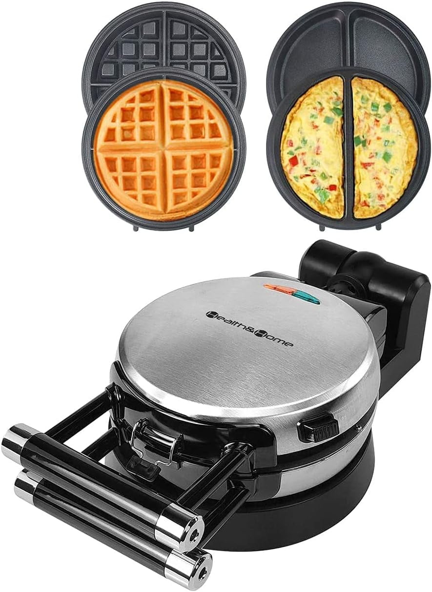 3in1 Waffle, Omelet, Egg Waffle Maker, 3 Removable Nonstick Baking