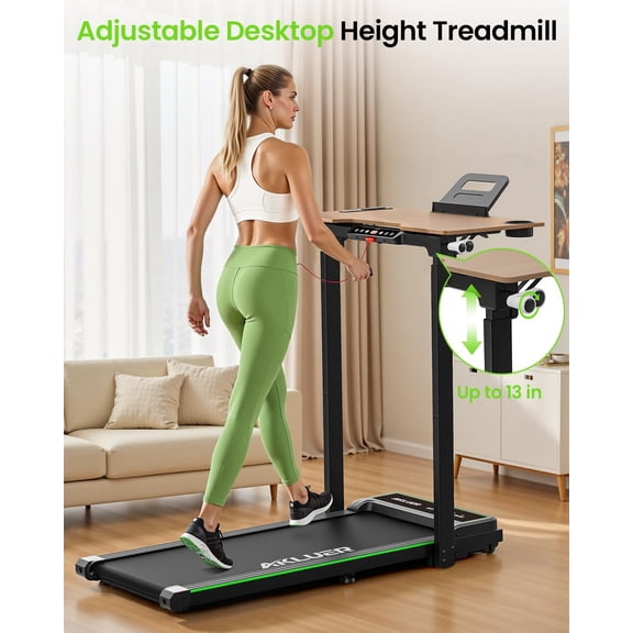 3 in 1 Walking Pad Treadmill with Desk 2.5HP 330LB Capacity LED Remote