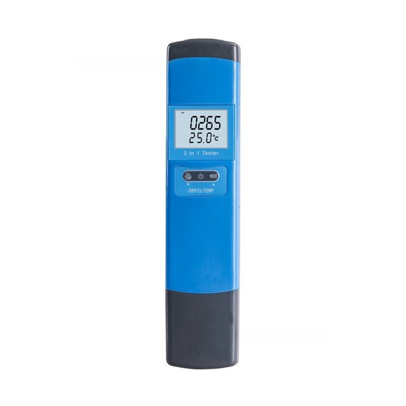 3-in-1 Water Quality Tester For Pools And Aquaculture, ORP Temperature Meter With LCD Display, Accurate Probe For Lab And Home Use, Blue