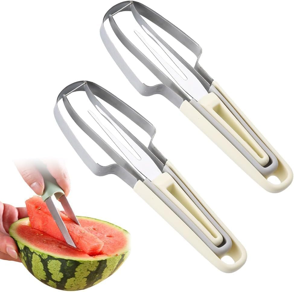Fork Cutter 3-in-1 Watermelon Fork Slicer Cutter, 2024 Upgraded Stainless Steel ...