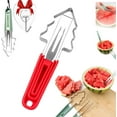 thumbnail image 1 of 3-in-1 Watermelon Fork Slicer Cutter, 2025 New Stainless Steel Fruit Cutter Summer Watermelon Cutter Slicer Tool, Dual Head Fruit Knives Kitchen Gadgets Watermelon Popsicle Cutter, 1 of 5