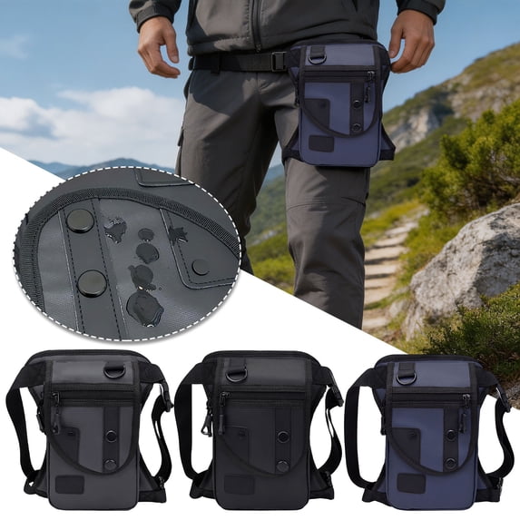 3-in-1 Waterproof Multi-Pocket Leg Crossbody Bag Outdoor Travel Waist Leg Bag Cycling Sports Waist Pack Fishing Gear Organizer Adjustable Secure Fit