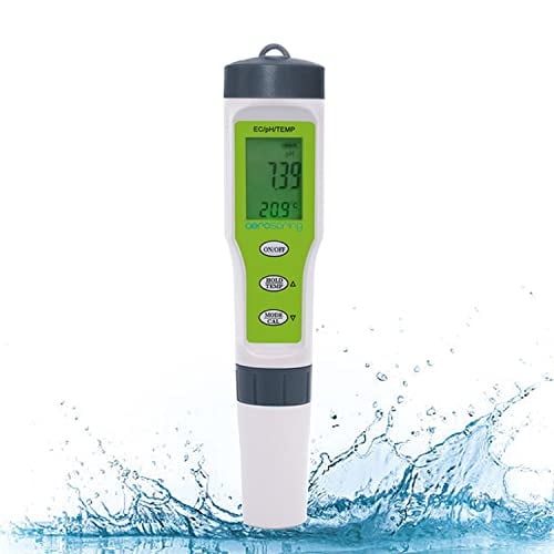 3-in-1 Waterproof Multifunction Digital Meter, Measures Electrical Conductivity (EC), pH and Temperature Functions Specially Designed for Hydroponic Systems$$Tools