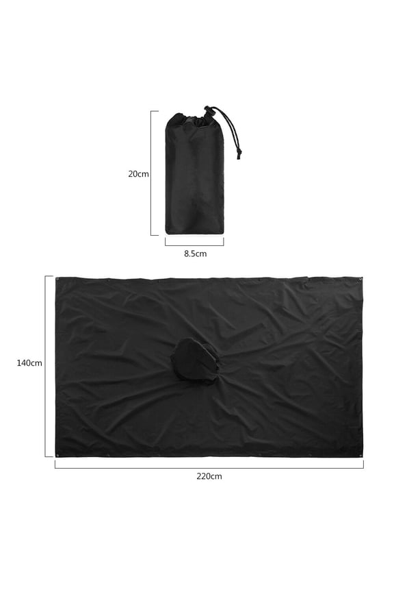 3-in-1 Waterproof Rain Poncho Lightweight Hooded Coat Picnic Mat Blanket Sun Shelter for Outdoor Camping Hiking Cycle Climbing