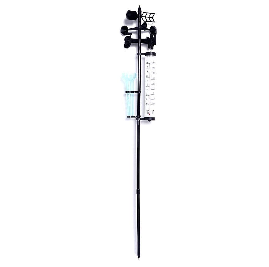 3 in 1 Weather Station Measurer Outdoor Meteorology Instrument Rain Gauge Wind Direction Meter for Outdoor Garden