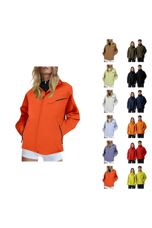 3-in-1 Windbreaker Jacket for Women Men Fall Winter Detachable Fleece Windproof Waterproof Zip Up Ski Jacket Outerwear