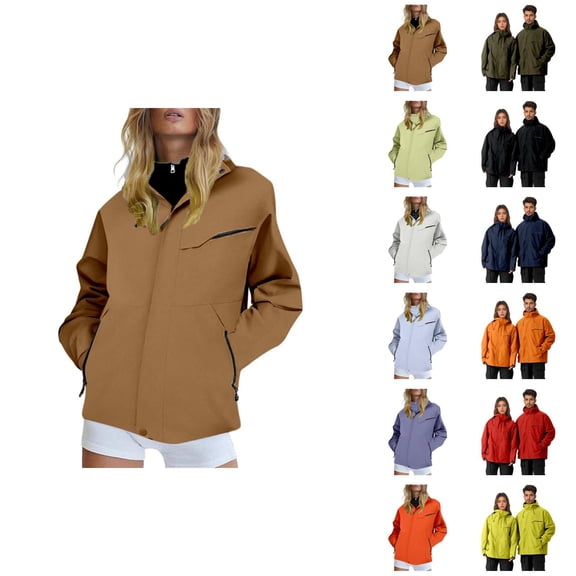 3-in-1 Windbreaker Jacket for Women Men Fall Winter Detachable Fleece Windproof Waterproof Zip Up Ski Jacket Outerwear