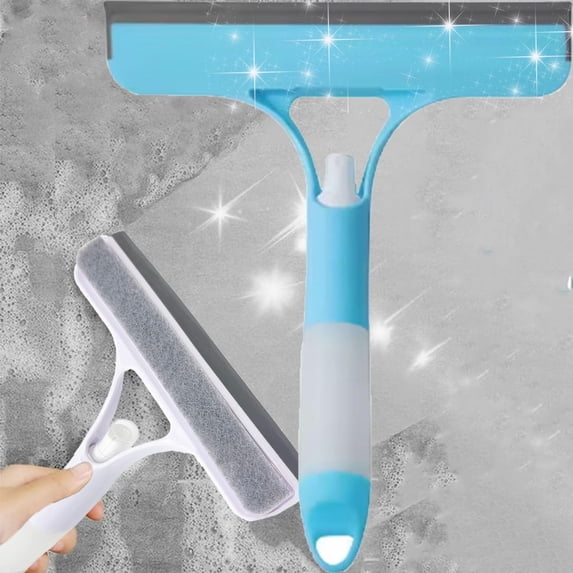 3-in-1 Window Cleaner Tool with Sprayer & Scraper - Streak-Free Squeegee for Glass, Tile, and Floors
