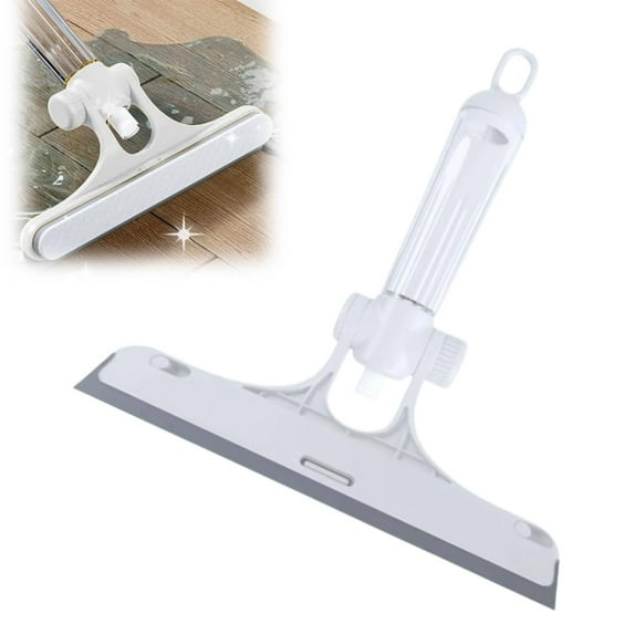 3 in 1 Window Cleaning Scraper, All-Purpose Spray Window Squeegee Cleaner Tool,for Glass Doors for Windows Glass, Mirrors Scraper, Brush, 8.47x10.12"