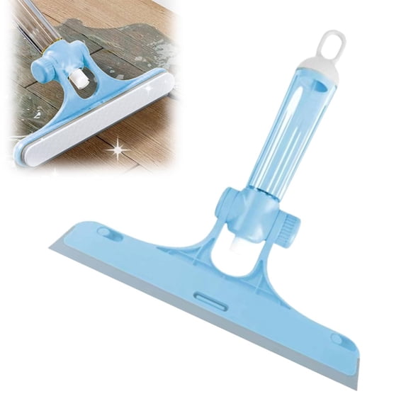 3 in 1 Window Cleaning Scraper, All-Purpose Spray Window Squeegee Cleaner Tool,for Glass Doors for Windows Glass, Mirrors Scraper, Brush, 8.47x10.12"