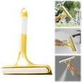 thumbnail image 1 of 3-in-1 Window Cleaning Scraper, Inclued Microfiber Window Scrubber & Spray Bottles, Window Squeegee for Shower Glass Mirror Window Cleaning Car Windshield, Window Cleaner Tool Combo, Yellow, 1 of 9