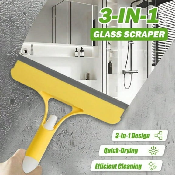 3-in-1 Window Cleaning Scraper with Spray Function for Glass, Mirrors & Showers