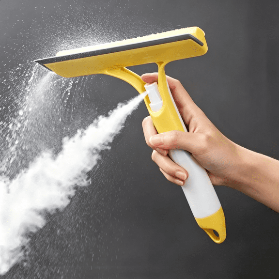 3 in 1 Window Cleaning Squeegee Multi Function Glass Mirror Wiper with Spray Bottle Microfiber Scrub Household Car Cleaner Tools
