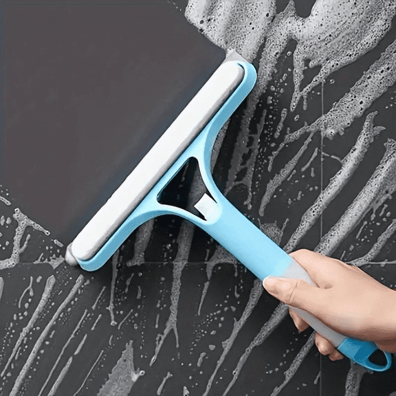 3-in-1 Window Glass Cleaner with Spray Bottle & Scraper | Home Mirror Tool-Blue