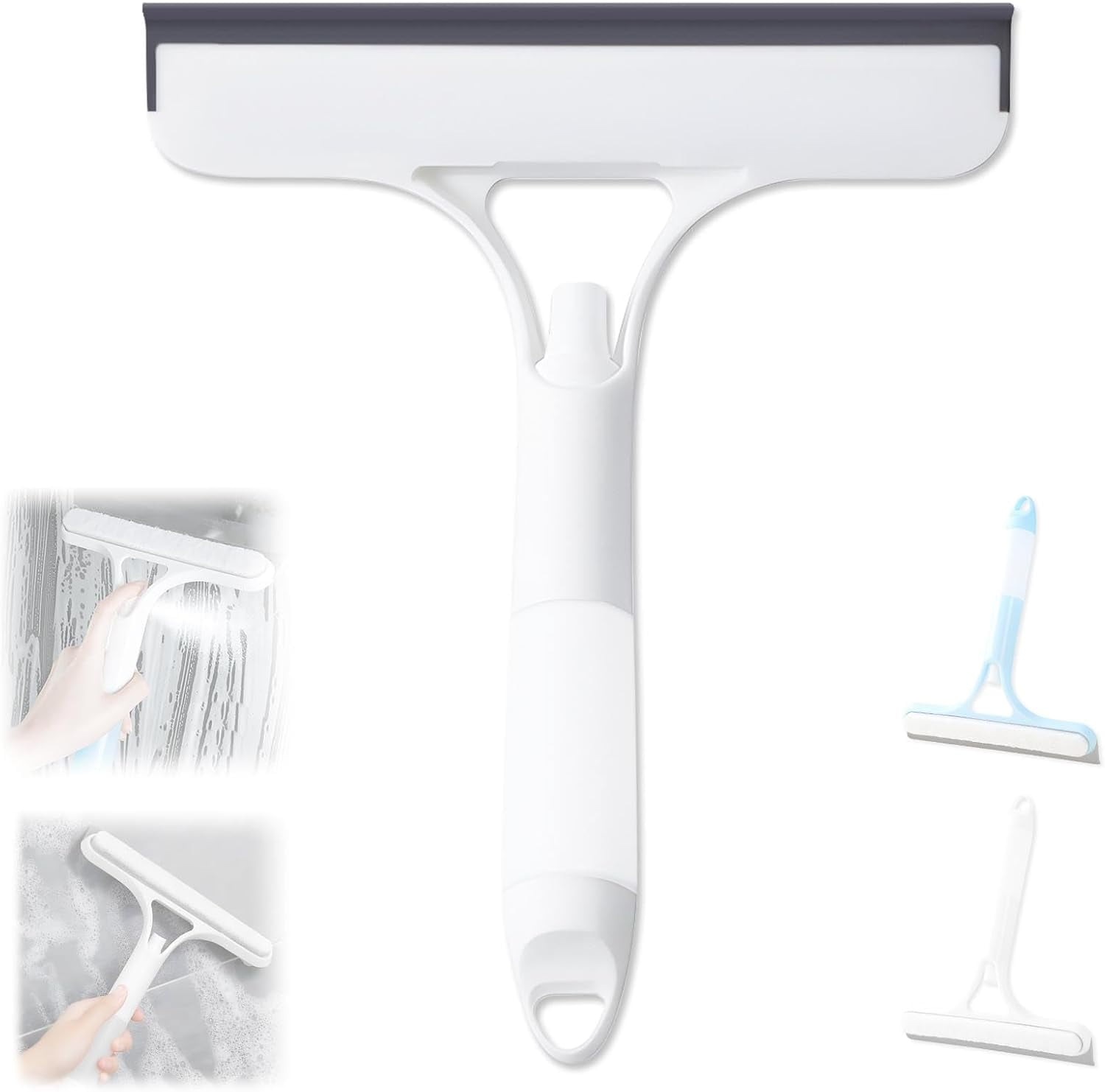 3-in-1 Window Squeegee with Sprayer - Spray, Wipe & Scrape for Glass ...