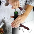thumbnail image 1 of 3-in-1 Wine and Beer Opener, Corkscrew, Bottle Opener, Foil Cutter, Stainless Steel Bar Tool, Portable Wine Opener, Home Bar Gadget, Ergonomic Wine Opener, Multi-Purpose Bottle Tool, 1 of 4