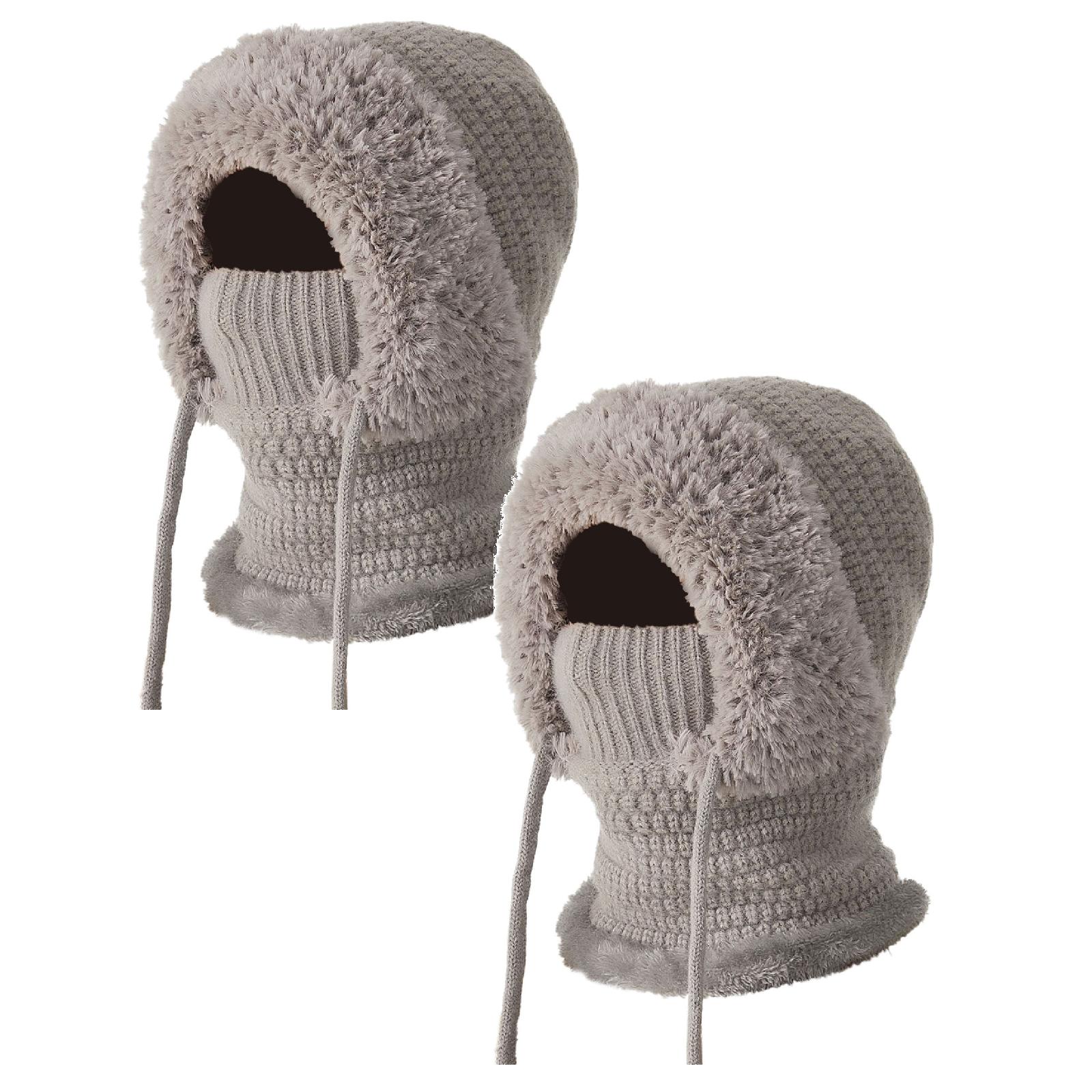 3-in-1 Winter Balaclava, 2025 New Knitted Hat, Multifunctional Scarf Hat for Outdoor Sports, Cozy Ski Mask for Women (2)