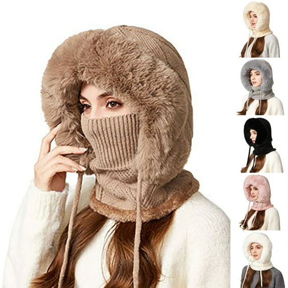 3-in-1 Winter Balaclava, 2025 New Knitted Hat, Multifunctional Scarf Hat for Outdoor Sports, Cozy Ski Mask for Women