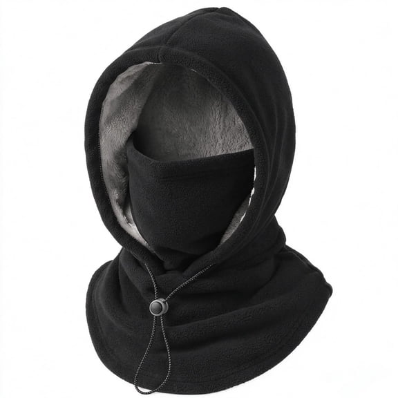 3-in-1 Winter Fleece Hood Mask for Men & Women, Double Layer Flannel Warm Balaclava Hat