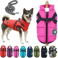 thumbnail image 1 of 3 in 1 Winter Jacket, Fleece-Lined Dog Jacket with Harness, Waterproof & Windproof for Small/Medium/Large Dogs Cat, 1 of 7