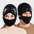 thumbnail image 1 of 3-in-1 Winter Ski Hat, Beanie with Detachable Mask and Goggles, Unisex Thermal Knit Hat for Snowboarding Skiing, Cold Weather Outdoor Activity Set for Men Women, 1 of 8