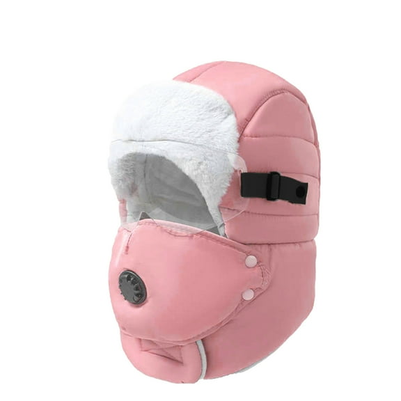 3 in 1 Winter Trapper Warm Hat Windproof Waterproof Faux Fur Lined Full Coverage Hunting Trooper Hats for Men Women