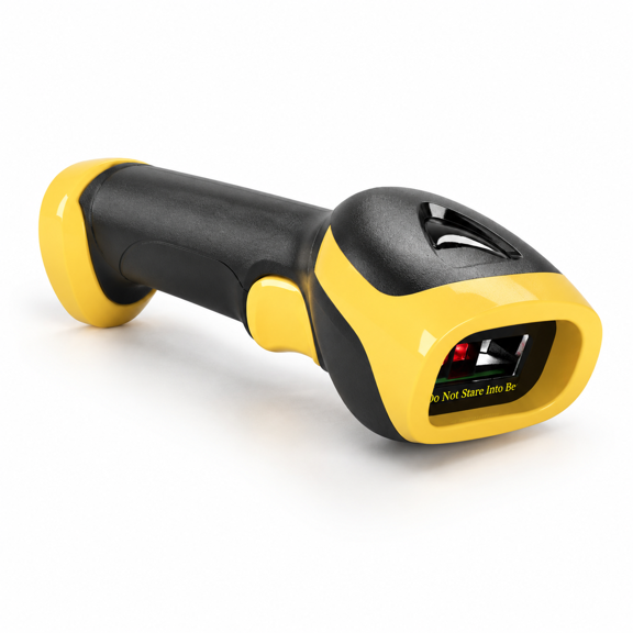 3-in-1 Wireless 1D Barcode Scanner, + 2.4G, Yellow, Handheld CCD Reader for Store, Warehouse