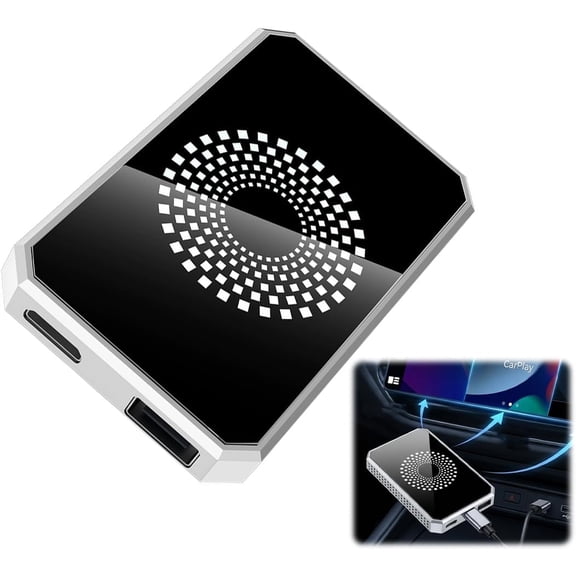 3-in-1 Wireless CarPlay Adapter Video Box, Wired to Wireless CarPlay Solution, Built-in Video Apps, Dual-Band WiFi, USB Drive Playback, Plug & Play for OEM Wired CarPlay Vehicles (16G)Q