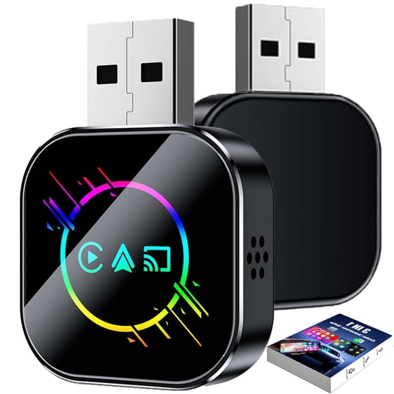 3-in-1 Wireless Carplay Adapter – for Airplay/Android Auto, Wired Carplay Cars, Dual WiFi, Bluetooth 5.0, Auto Connect