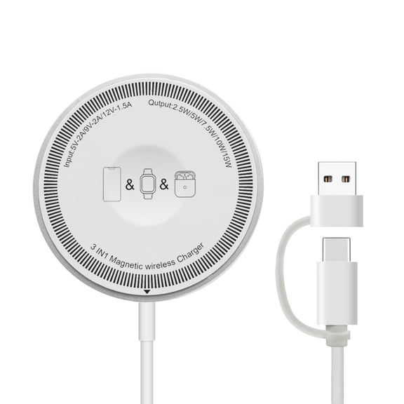 3-in-1 Wireless Charger Compatible with Samsung and Apple Watches, Magsafe Magnetic 3-in-1 Mini Wireless Charger, Portable and Convenient