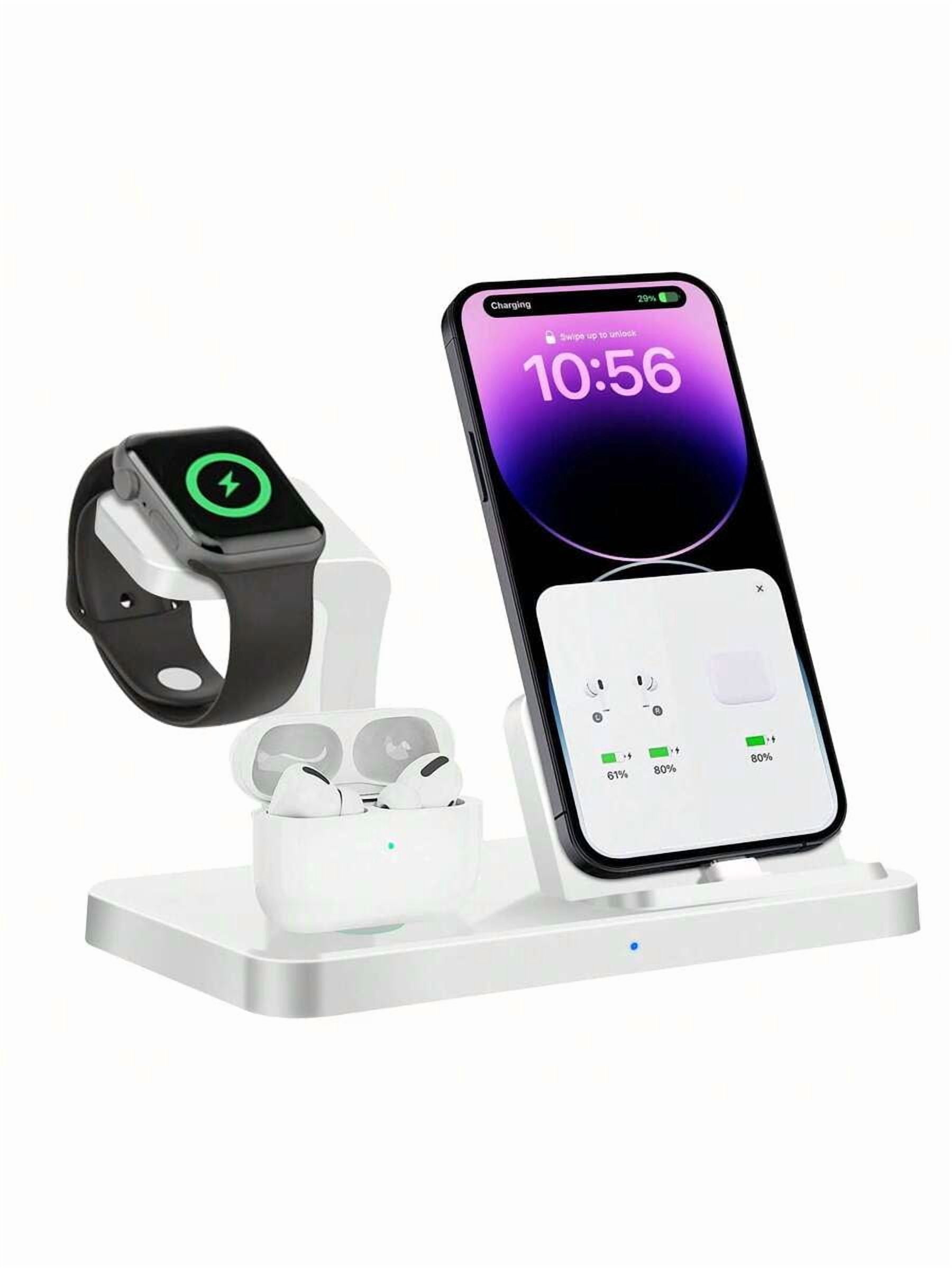 3 in 1 Wireless Charger Stand for iPhone 14-6, Apple Watch Ultra/SE/10-2, AirPods 4/3