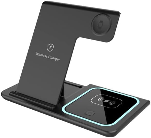 3-in-1 Wireless Charger for iPhone 11/12/13/14/XS/X/8 Apple Watch Series 7/6/SE/5/4/3/2 AirPods Pro/2 Black