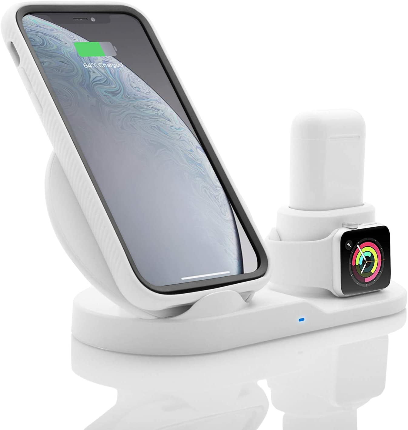 3 in 1 Wireless Charger for iPhone 11 Pro Max/Xs/XS/8P, Fast Wireless Charger for AirPod, Wireless Watch Charging Stand for iWatch 1/2/3/4/5,White