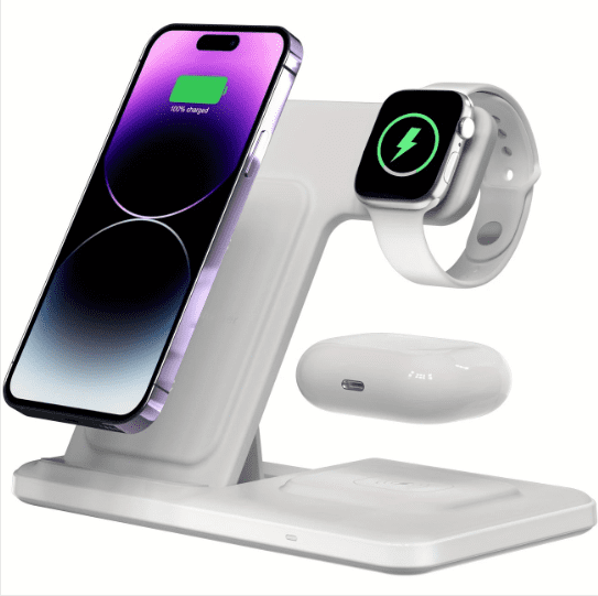 3-in-1 Wireless Charger for iPhone 15 Pro/14 Pro/Pro Max, Apple Watch ...