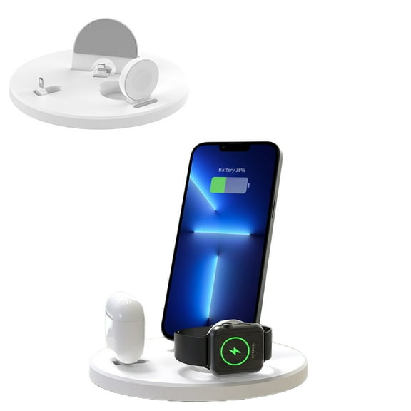 3-in-1 Wireless Charging Station Compatible with iPhone/Watch/Air-pods, Multi-Function Charging Dock for Efficient and Convenient Power Supply-White