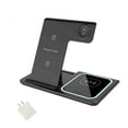 thumbnail image 1 of 3-in-1 Wireless Charging Station, Foldable Qi Charger Stand with 20W Adapter & Cable for iPhone, Android,Watch, AirPods, Fast Charge Dock(Black), 1 of 10