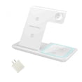 thumbnail image 1 of 3-in-1 Wireless Charging Station, Foldable Qi Charger Stand with 20W Adapter & Cable for iPhone, Android,Watch, AirPods, Fast Charge Dock(White), 1 of 10